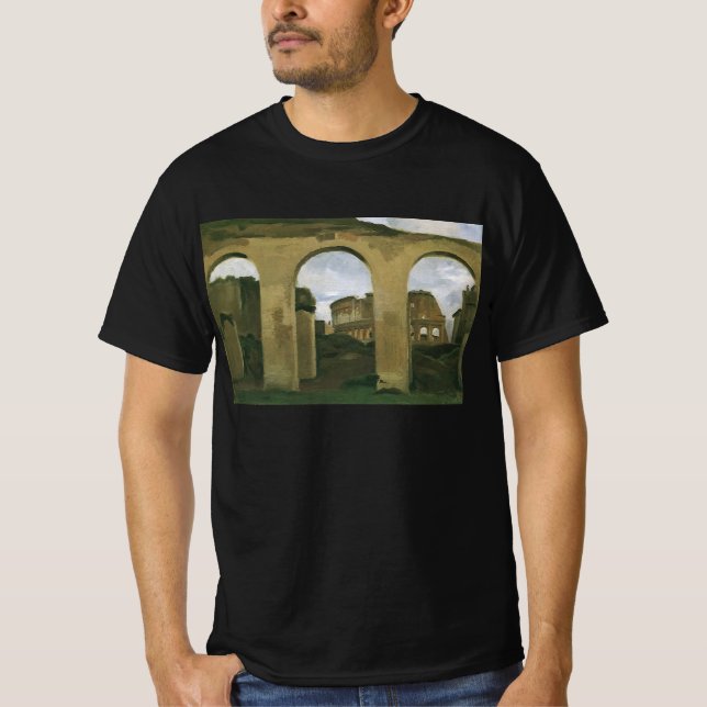 T-shirt Colisée vue à travers les Arcades à Rome, Italie (Devant)