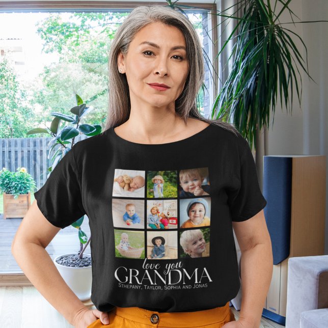 T-shirt Collage 9 Photos for Grandma Love you (Créateur téléchargé)