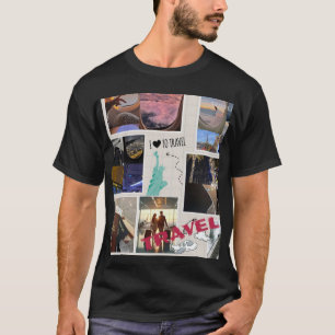 T-Shirt Collage Amateur de Voyages – Aventure & Er
