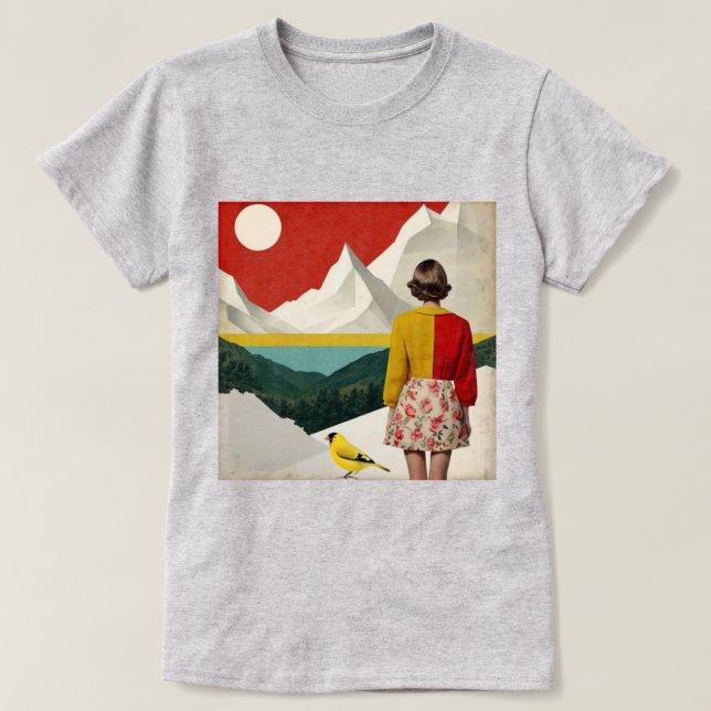 T-shirt Collage d'art vintage (Design devant)