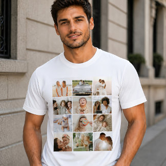 T-shirt Collage de 12 photos personnalisées