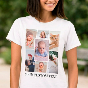 T-shirt Collage de 7 photos personnalisé avec texte person