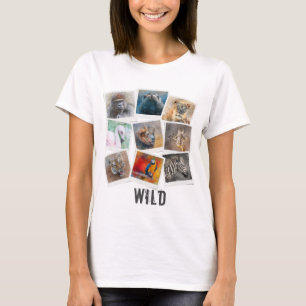 T-shirt Collage de cadres photo pour animaux sauvages mode