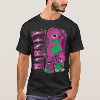 T-shirt Collage De Caractères Dinosaures Violets Des Année