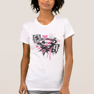 T-shirt Collage de flaques et de griffonnages de Supergirl