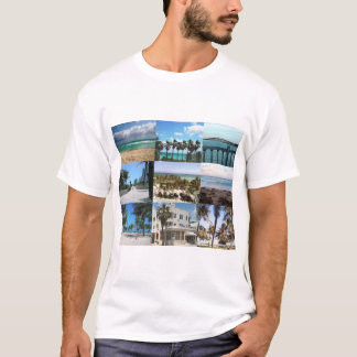 T-shirt Collage de Miami - 50 nuances de bleu