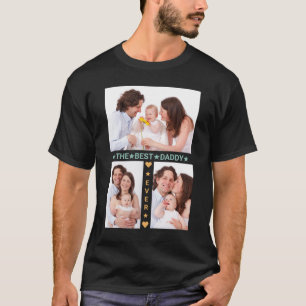 T-shirt Collage de photos de famille Best Papa Ever Fête d