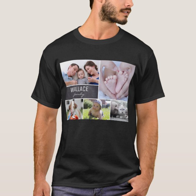 T-shirt Collage de photos de famille personnalisées (Devant)