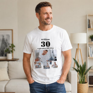 T-shirt Collage de photos de nom d'anniversaire