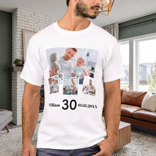 T-shirt Collage de photos de nom d'anniversaire
