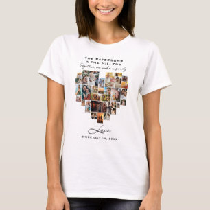 T-shirt Collage de photos du coeur Anniversaire de la fami