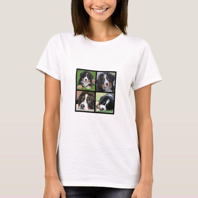 T-shirt Collage de photos personnalisé 4 photos (Devant)