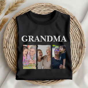 T-shirt Collage de photos personnalisé Grand-mère – Famill