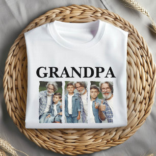T-shirt Collage de photos personnalisé Grand-père – Cadeau