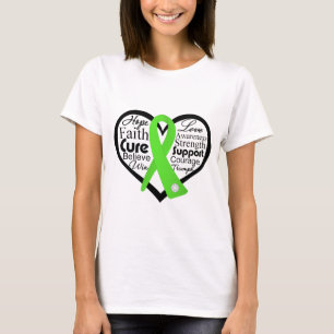 T-shirt Collage de ruban de coeur de lymphome
