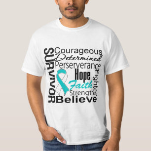T-shirt Collage de survivant de cancer du col de l'utérus