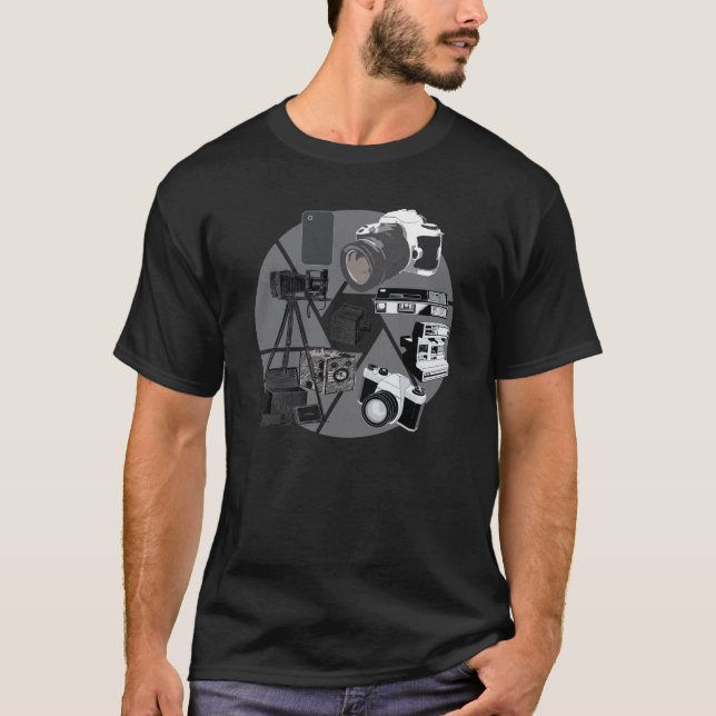 T-shirt Collage de temps d'appareil-photo (Devant)