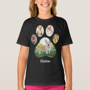 T-shirt Collage d'empreinte de patte de photo de compagnie