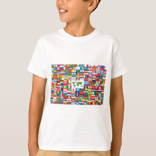 T-shirt Collage des drapeaux de pays de partout dans le