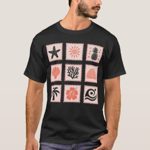 T-shirt Collage des timbres de nature