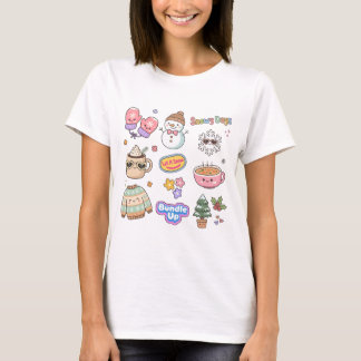 T-shirt Collage mignon d'hiver