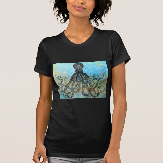 T-shirt Collage Octopus vintage (Devant)