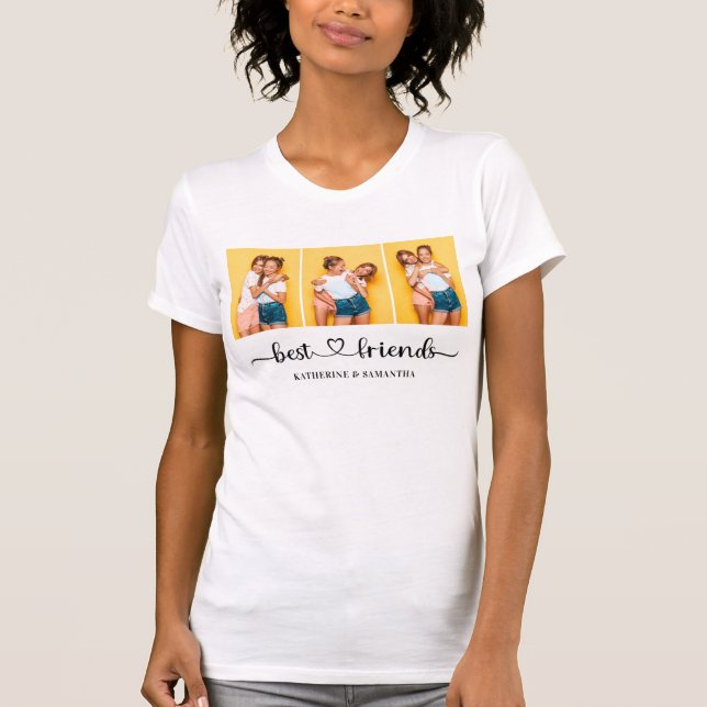 T-shirt Collage photo 3 personnalisées Meilleurs amis Femm (Devant)