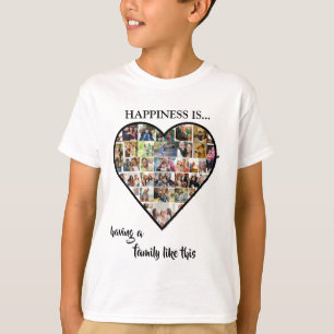 T-shirt Collage photo de cœur Le bonheur, c'est avoir un