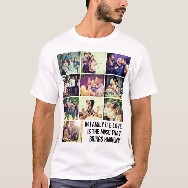 T-shirt Collage photo de famille personnalisé (Devant)