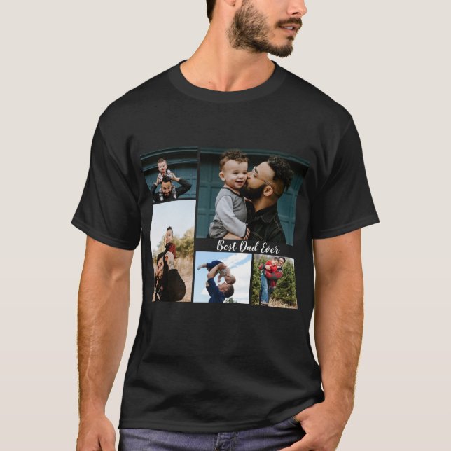 T-shirt Collage photo de Fête des pères personnalisée (Devant)