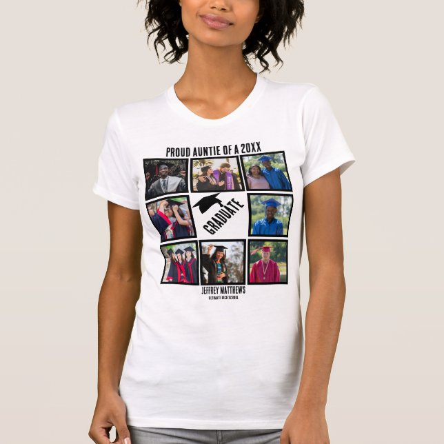 T-shirt Collage photo de la collation des diplômes Fiers (Devant)
