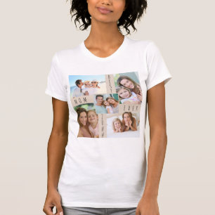 T-shirt Collage photo de la famille Meilleure maman pour 5