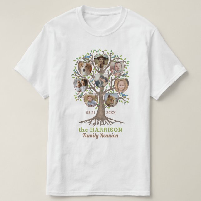 T-shirt Collage photo de l'arbre généalogique de la famill (Design devant)