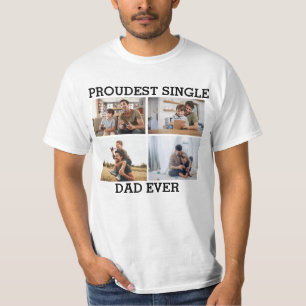 T-shirt Collage photo du père célibataire le plus fier