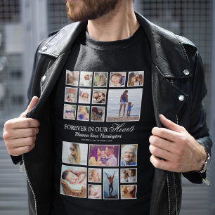T-shirt Collage photo du souvenir funéraire