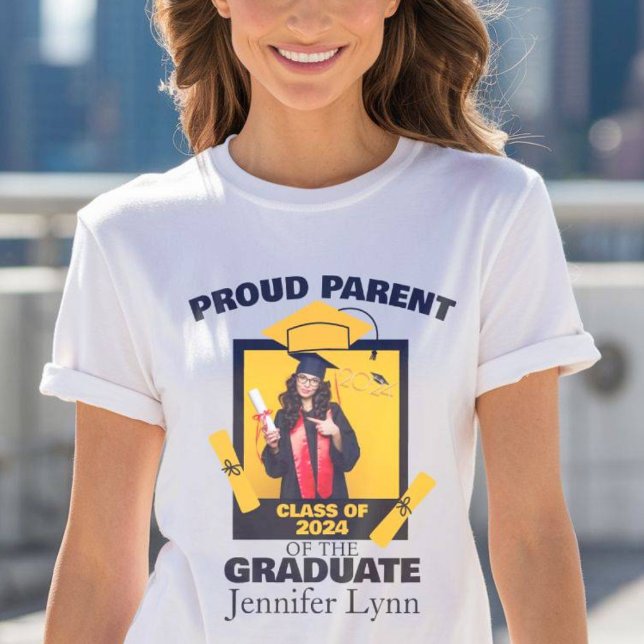 T-shirt Collage photo moderne Fiers parents diplômés (Créateur téléchargé)