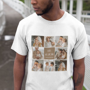 T-shirt Collage Photo Papa We Love You Happy Fête des père