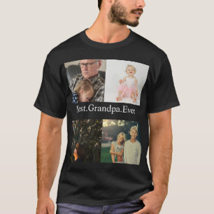 T-shirt Collage photo personnalisé 4 Meilleur grand-père j