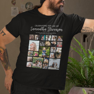 T-shirt Collage photo personnalisé de 24 photos en mémoire