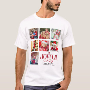 T-shirt Collage photo personnalisé Nom de famille Mens de 