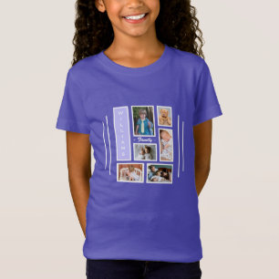 T-Shirt Collage Photographique Très Tendance Violet Pour F
