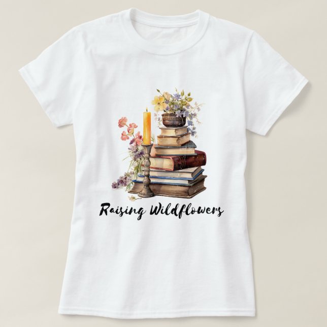 T-shirt Collecte de livres Fleur sauvage (Design devant)
