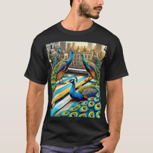 T-shirt Collecte majestueuse sur le toit Peacocks