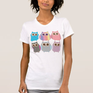 T-shirt Collecte mignonne de hiboux