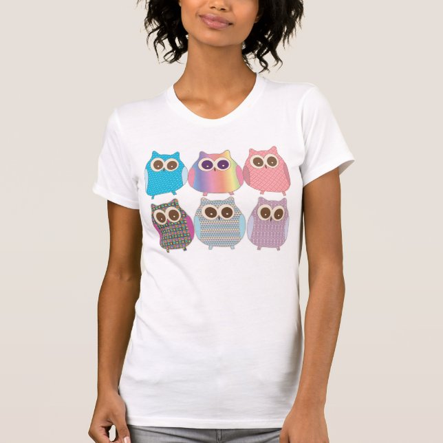 T-shirt Collecte mignonne de hiboux (Devant)