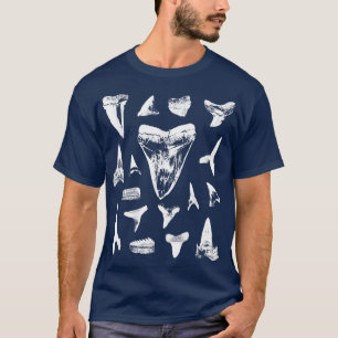 T-shirt Collecteur de fossiles de requins Géologie du chas