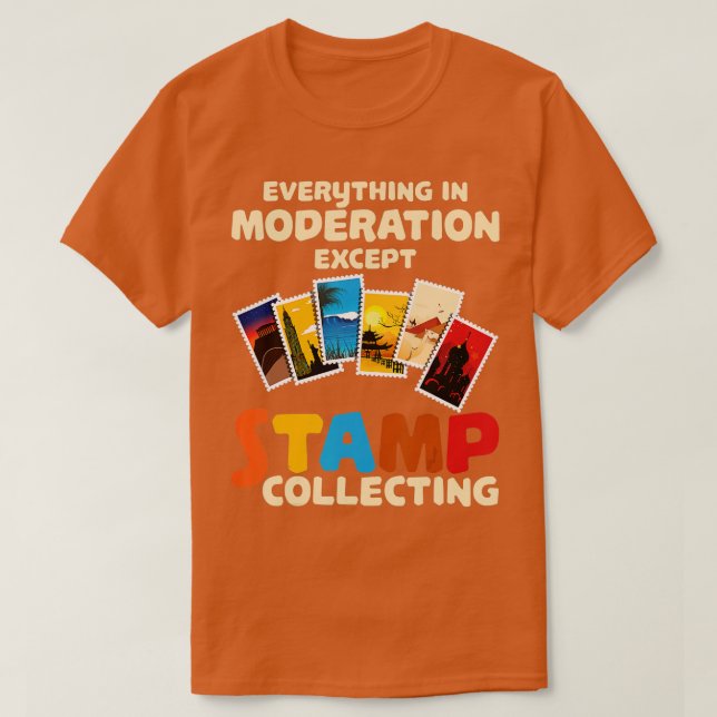 T-shirt Collecteur de timbres Collecte de timbres Drôle 8 (Design devant)