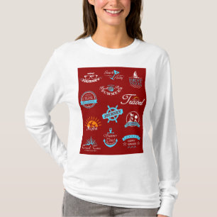 T-shirt Collection de badges de voyage nautiques vintage