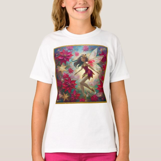 T-shirt Collection de fées de Noël - Cheveux Brown moyens (Devant)