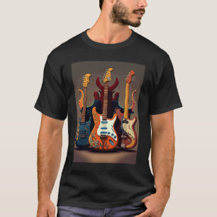 T-shirt Collection de guitares électriques Cool Guitares é